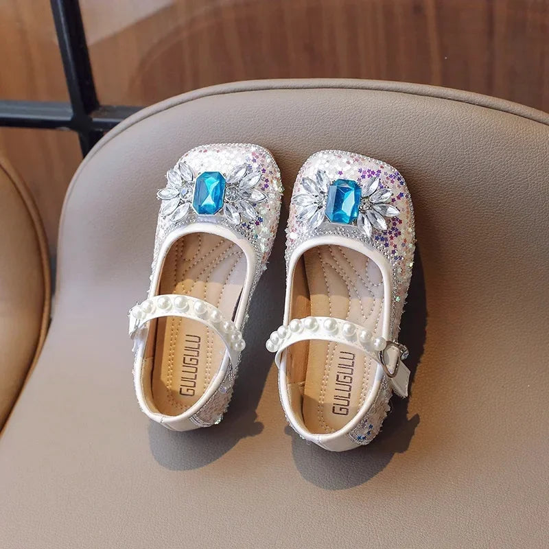 2025 New Fashionable Stylish Princess Crystal Shoes For Girls Children's Dance Kids Shoes Wholesale Medium