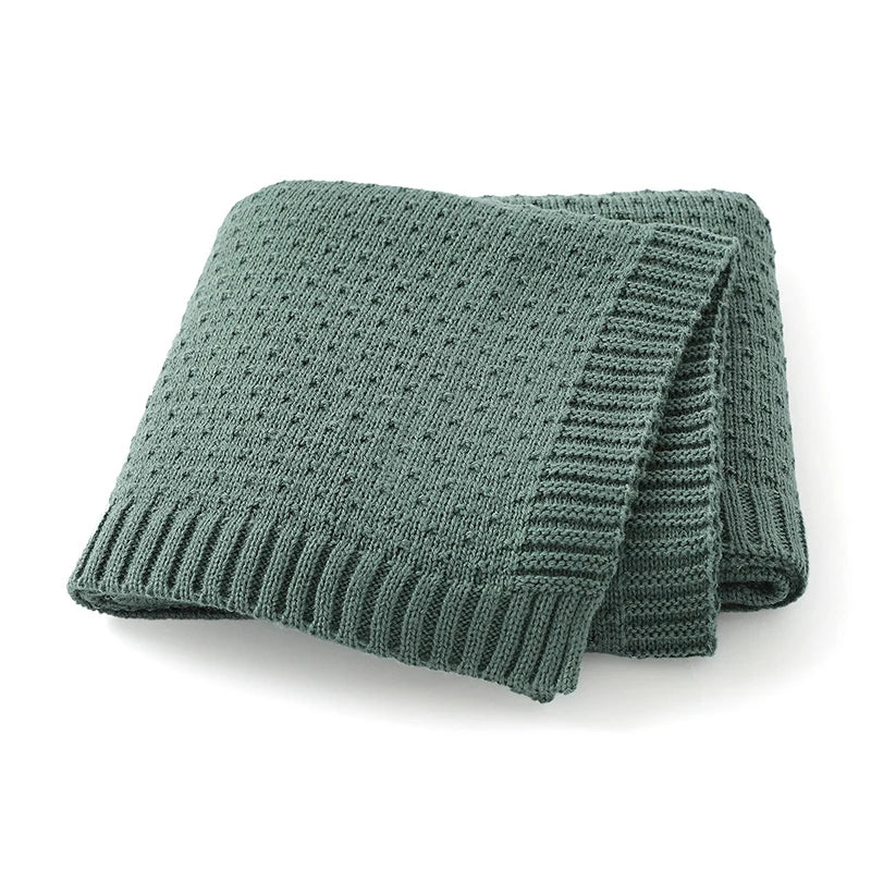 Baby Blankets Knitted Newborn Netural Breathable Month Swaddle Wrap Mat for Infant Boy Girl Crib Cellular Children 90*70cm Cover