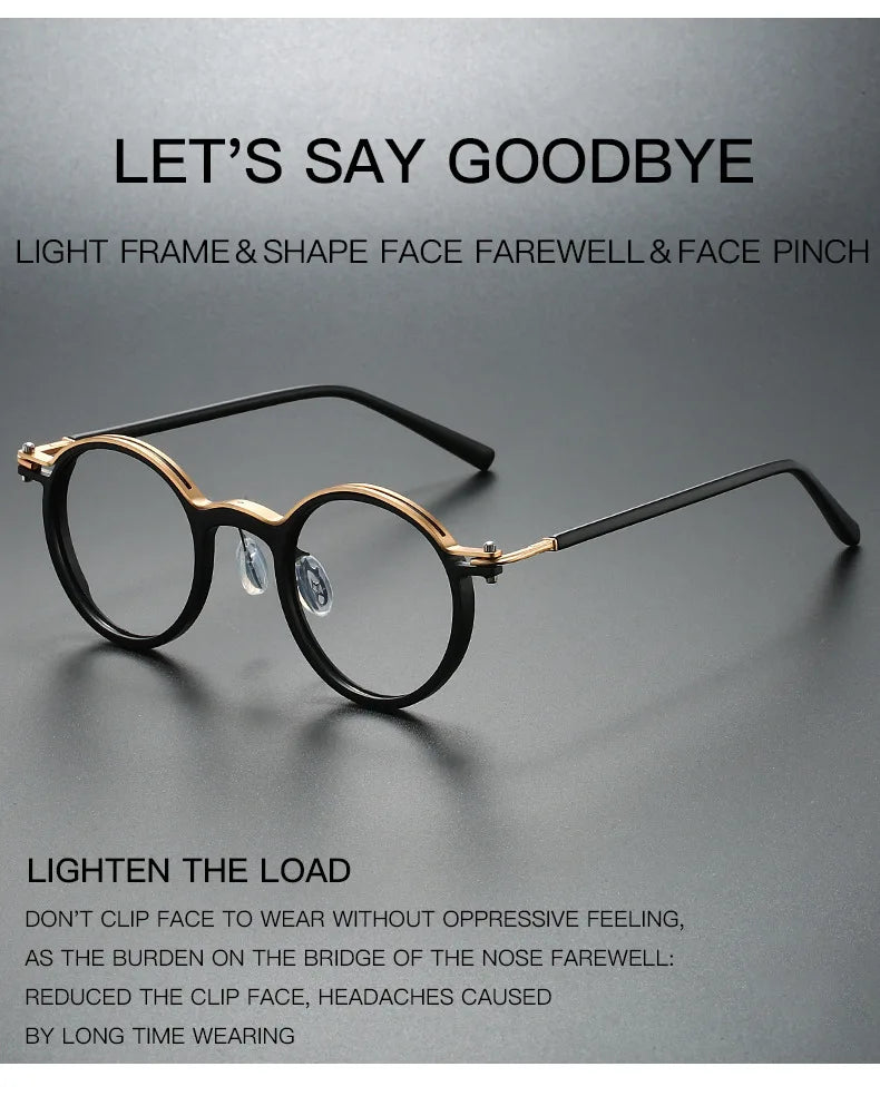 New Brand Design Men's Retro Round Reading Glasses Anti Blue Light Presbyopic Glasses Diopter +100 +150 +200 +250 +300 +350 +400