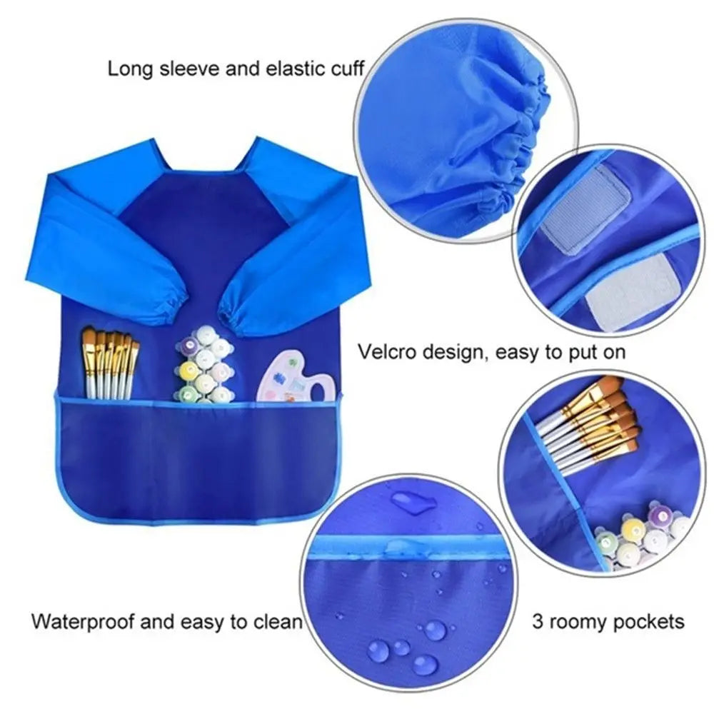Children Art Baking Craft Kitchen Waterproof Art Kids Painting Apron Cooking Bib