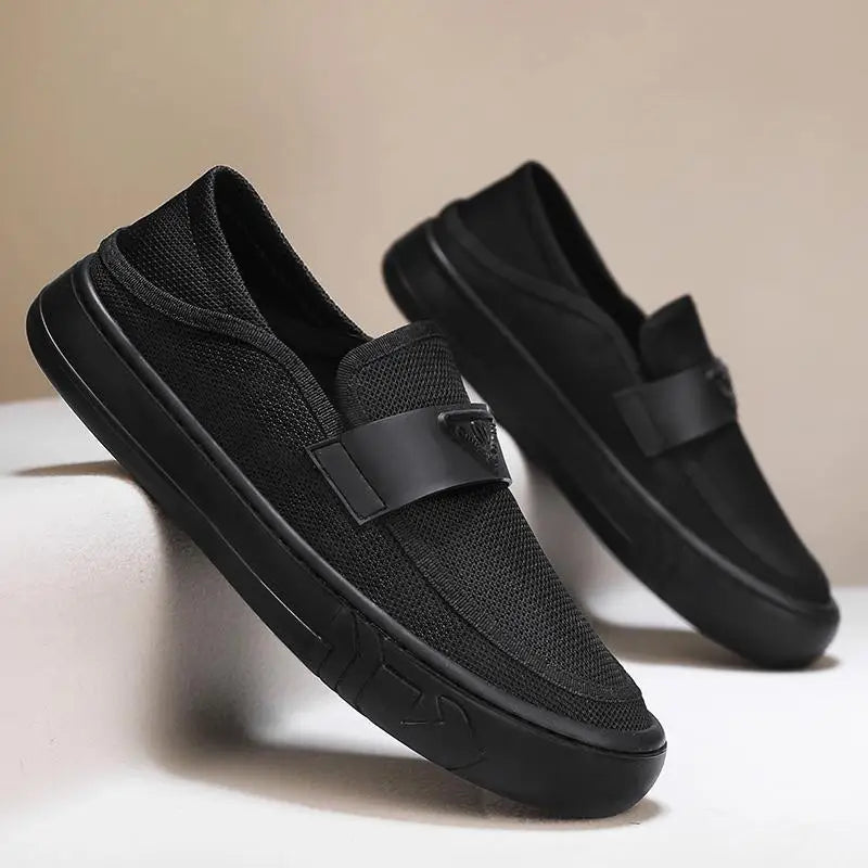 2025 Men's Slip-On Breathable Mesh Skate Shoes Ultra-Light Low-Top Casual Sneakers Trendy Minimalist Comfort Footwear for Men