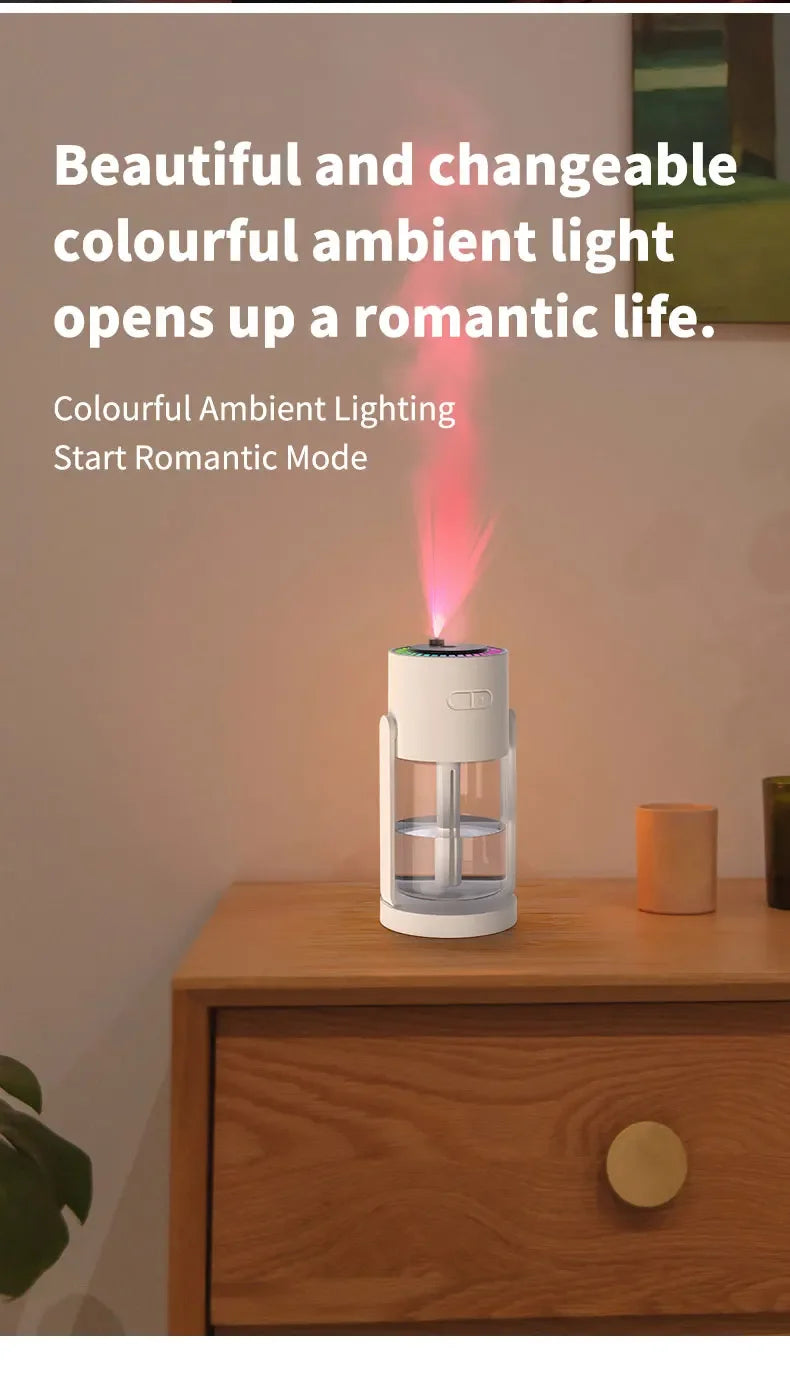Car Air Humidifier with Starry Sky Lights Mini Aromatherapy Essential Oil Ultrasonic Diffuser Color Night Light Humidifier
