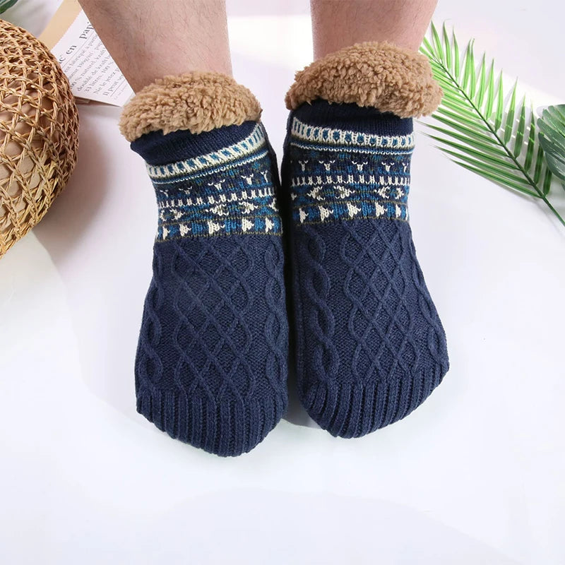 1 Pair Warm Winter Non-slip Floor Socks Women Men Snow Socks Sleep Carpet Socks Slippers Comfortable Soft Non-slip Yoga Socks