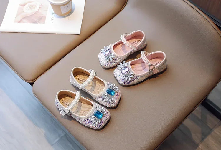 2025 New Fashionable Stylish Princess Crystal Shoes For Girls Children's Dance Kids Shoes Wholesale Medium