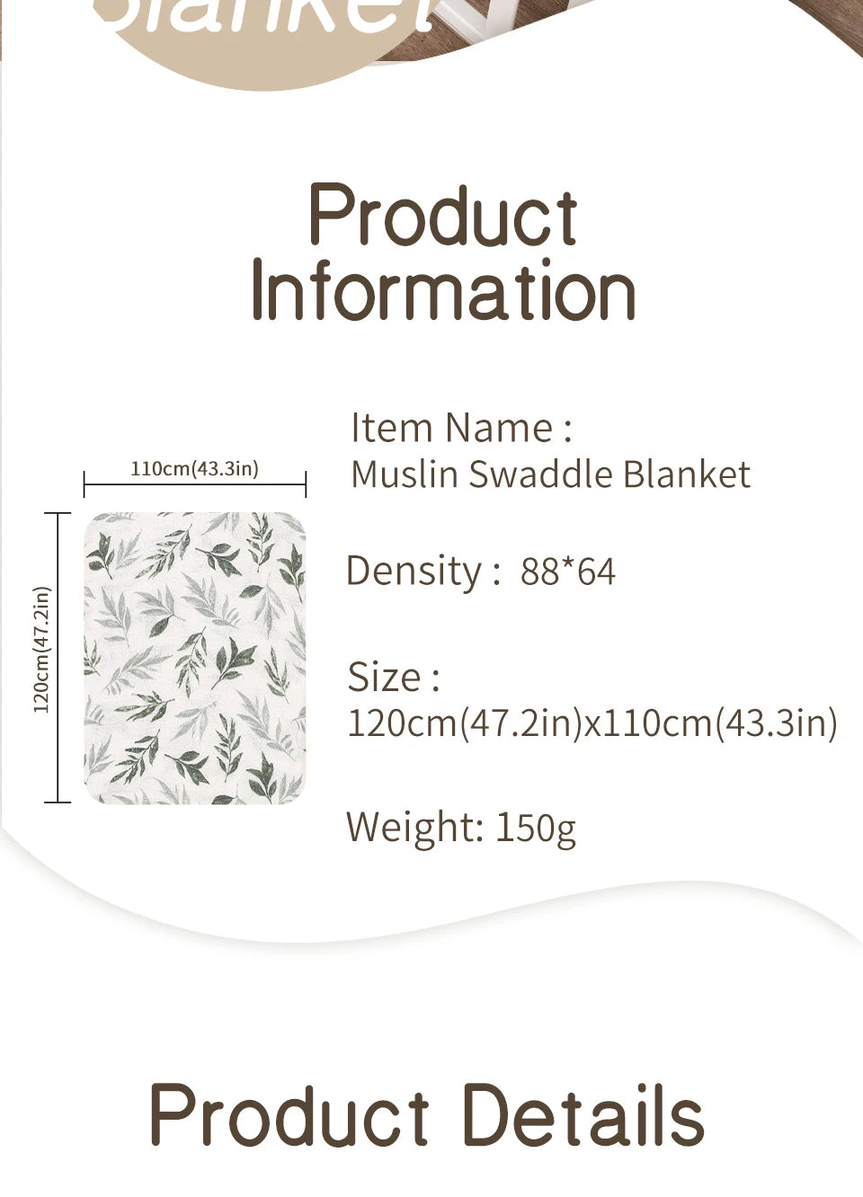 Elinfant 100% cotton 120*110cm 2 Layers Newborn Baby Bath Towel Wrap Muslin Swaddle Blankets Wholesale Dropshipping
