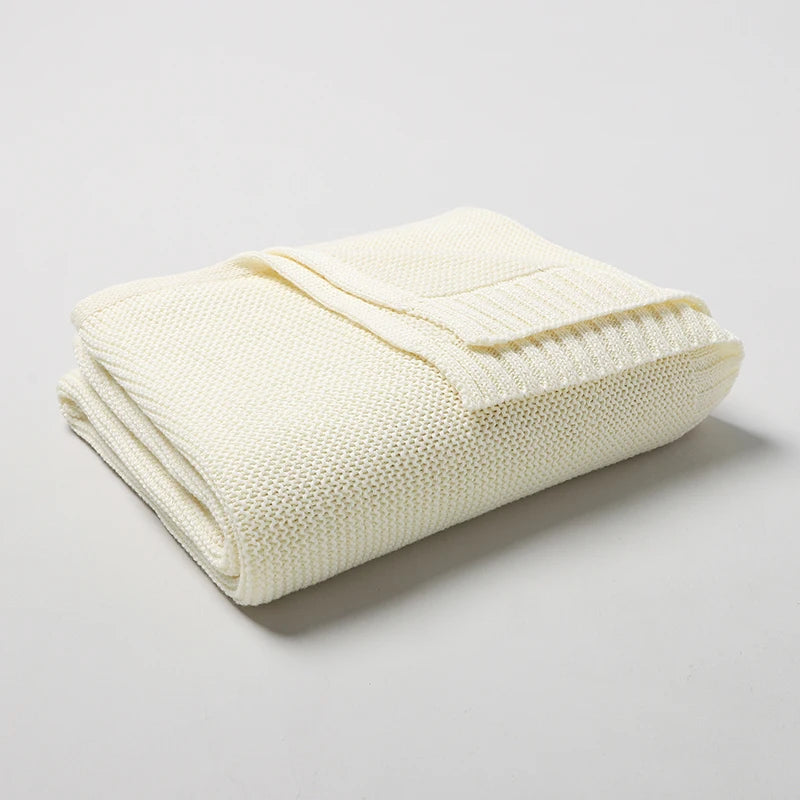 Baby Blankets 100*80cm Knit Newborn Boy Girl Month Stroller Bassinet Bedding Cradle Quilts Dual-Use Infant Netural Receiving Mat