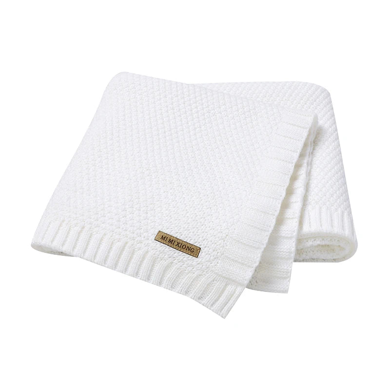 Newborn Baby Blankets Swaddle Wrap Breathable Knitted Infant Boys Girls Crib Cellular 100*80cm Toddler Throw Receiving Quilt Mat