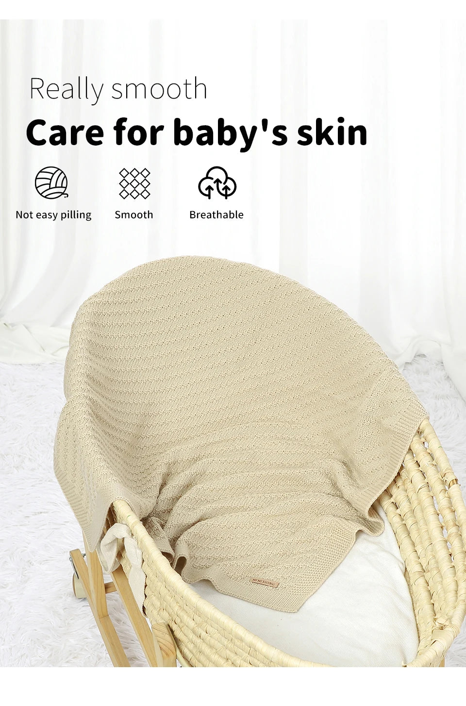 Solid Color 70 cm * 90 cm 0-24 Months Newborn Baby Swaddle Wraps Soft Infant Security Blankets Knitted Acrylic Baby Blankets