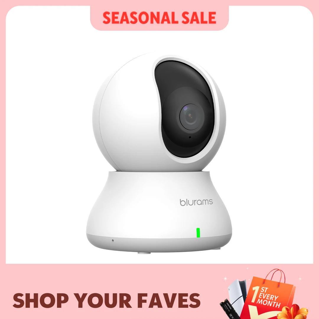 2.4＆5G WiFi Indoor Camera, 2K, 360° PTZ Pet Dog IP CCTV Camera with Phone App, 2-Way Talk, Night Vision, for Home Securi