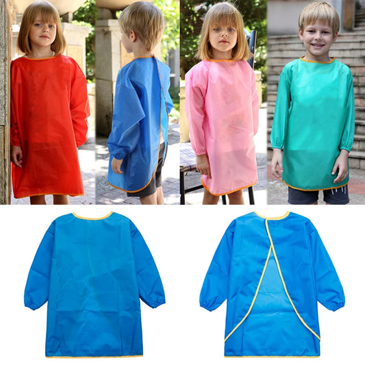 Baby Waterproof Bandana Bibs Infant Eating Children Drawing Long Sleeve Apron Baby Self Feeding Bib for Boys Girls Clothes