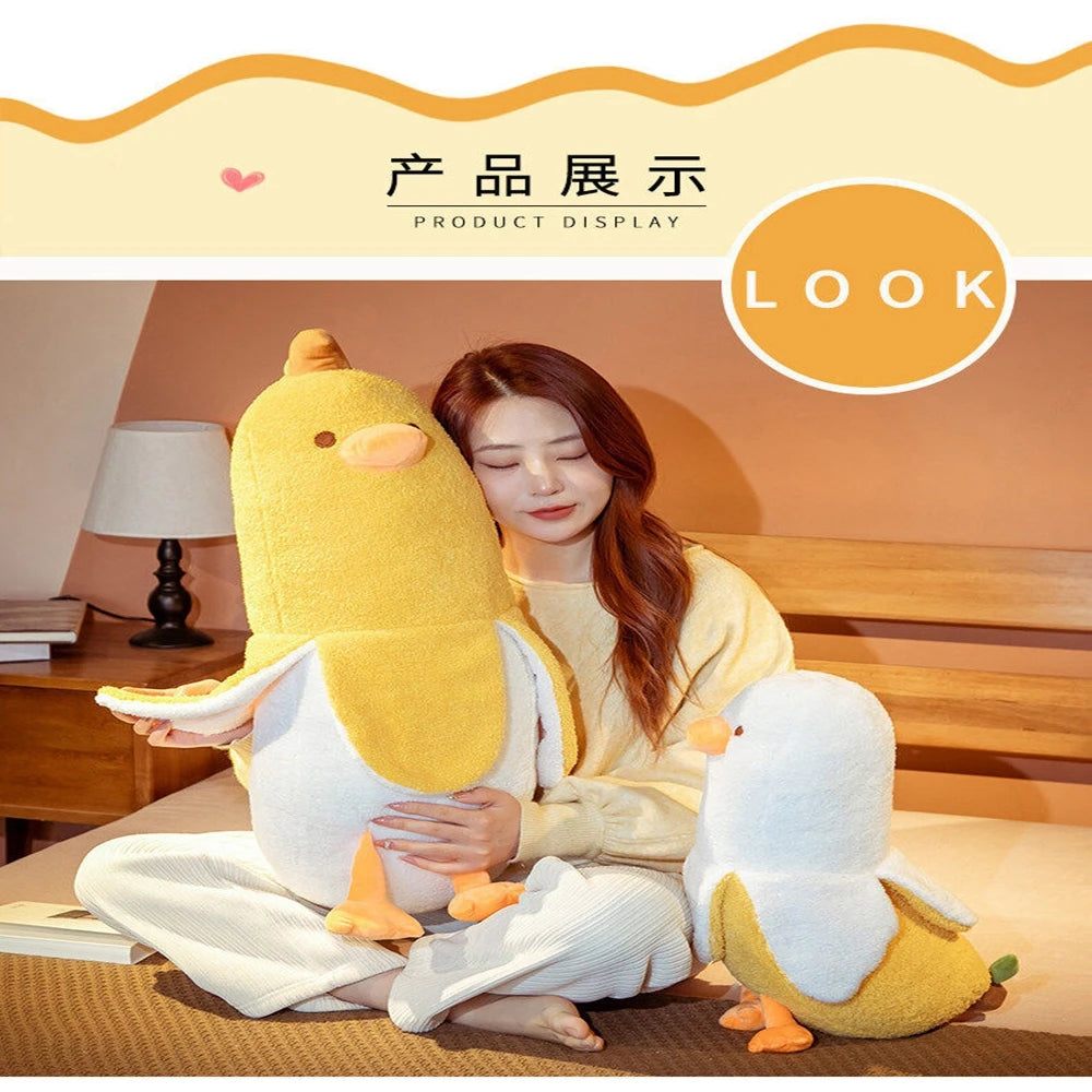 New Banana Duck Funny Plush Toy Large Leg Super Soft Sleeping Pillow Doll To Children's Birthday Christmas Gift