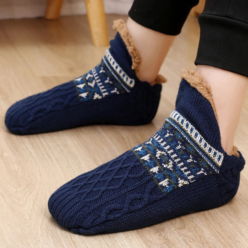 1 Pair Warm Winter Non-slip Floor Socks Women Men Snow Socks Sleep Carpet Socks Slippers Comfortable Soft Non-slip Yoga Socks