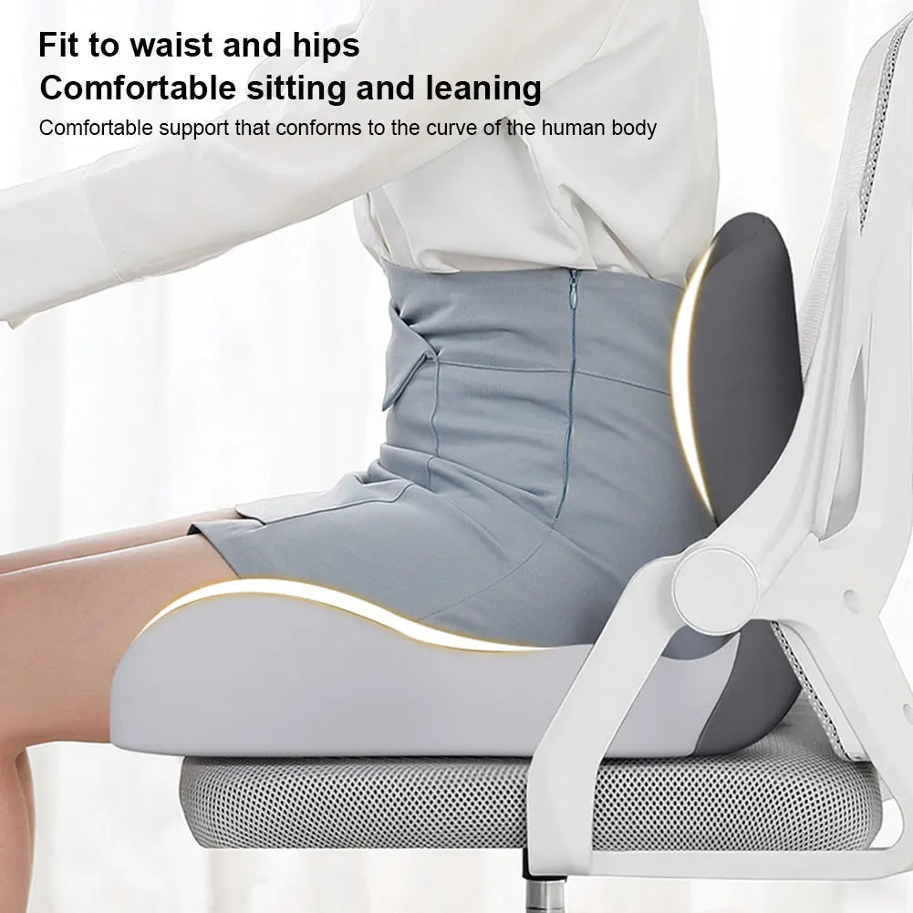 Memory Foam L-Shaped Integrated Office Chair Cushion with Lumbar Support Car Seat Cushion for Office Workers Car Drivers