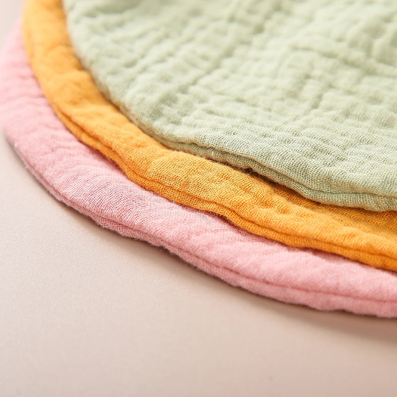 1pcs Baby Bibs Round Newborn Double Cotton Bibs Saliva Towel Baby Feeding Bibs Apron Boys Girls Clothes Kids Children Bandana