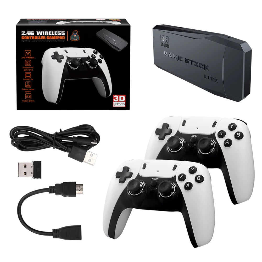 M8 PRO 4K Video Game Console Wireless Controller Gamepad Built-in 10000+ Games Handheld Game Player HD TV Game Stick for PS1 GBA