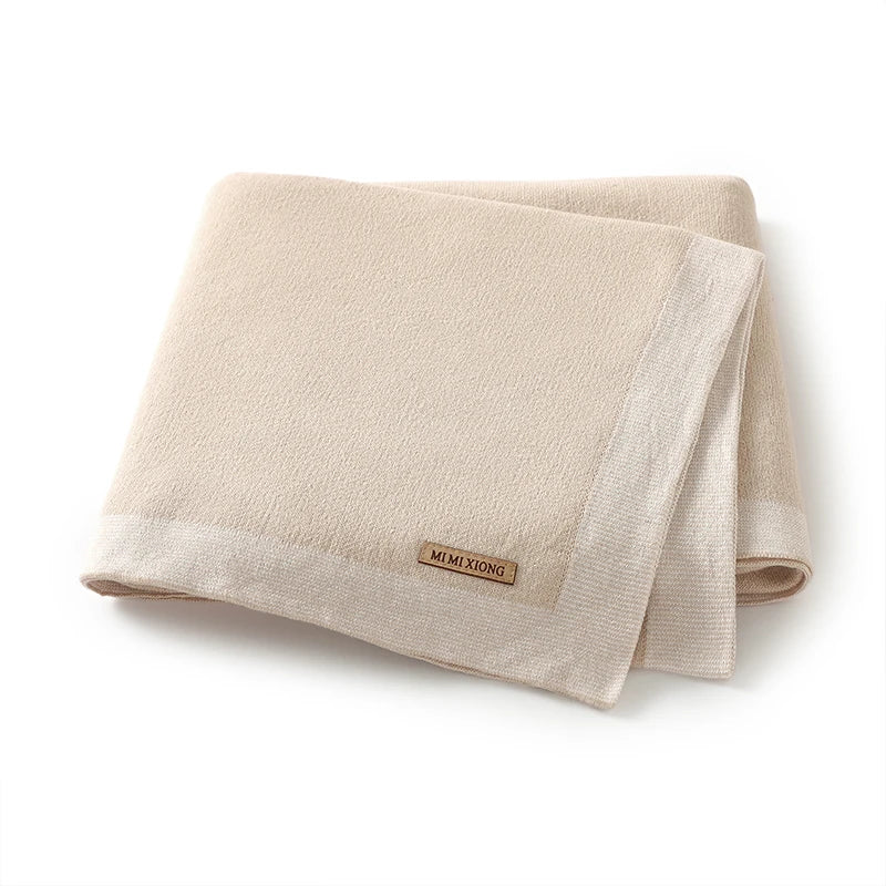 Baby Cotton Blankets Soft Comfortable Knit Newborn Boys Girls Dual-Use Stroller Swaddle Wrap Quilts Covers 100*80cm Throwing Mat