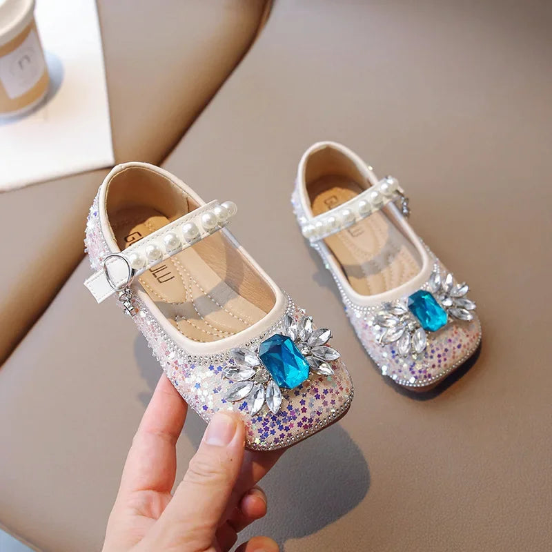 2025 New Fashionable Stylish Princess Crystal Shoes For Girls Children's Dance Kids Shoes Wholesale Medium