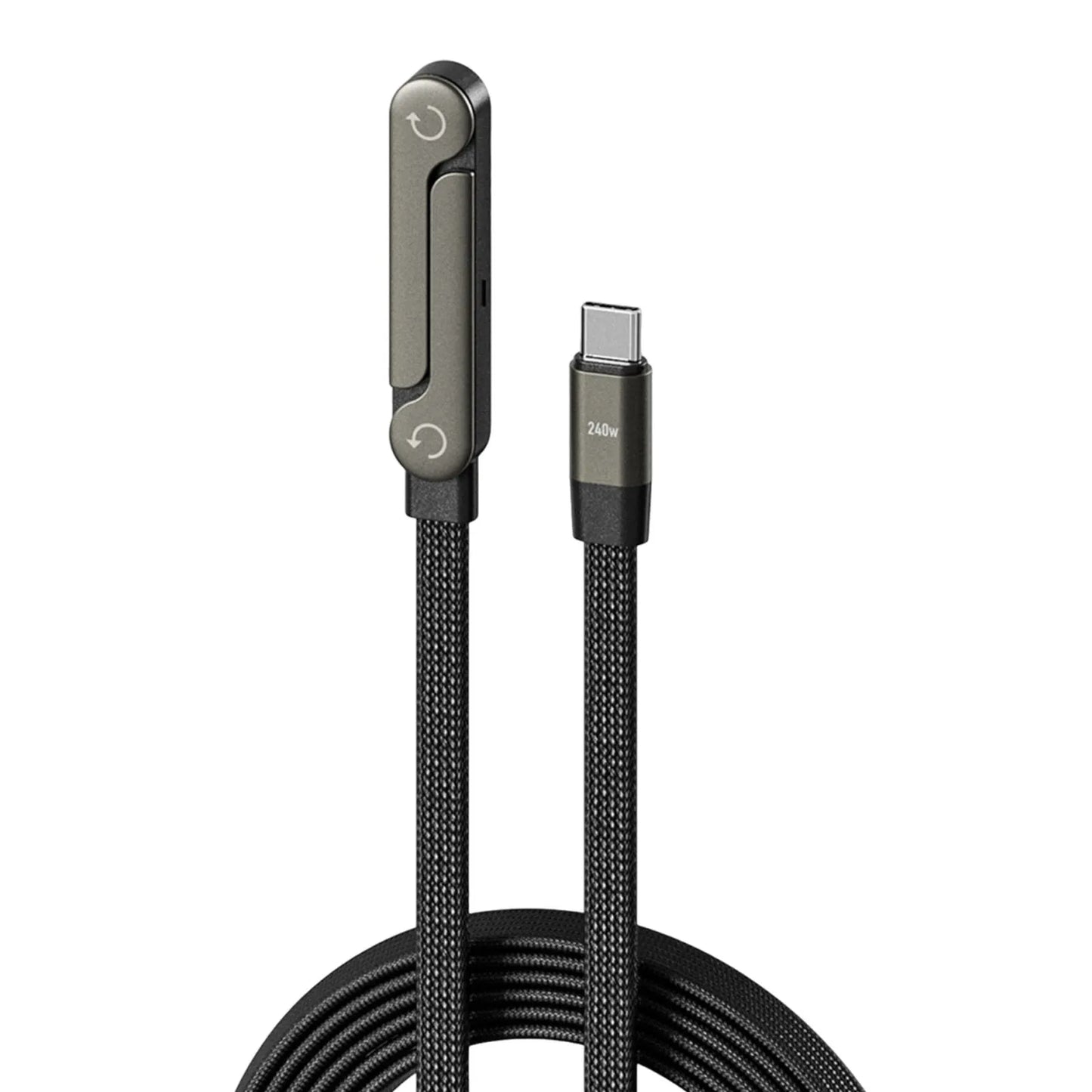 240W/65W Foldable Bracket Data Cable with Braided Cable Invisible Holder Charger Cable Fast Charging Cord for iPhone 17