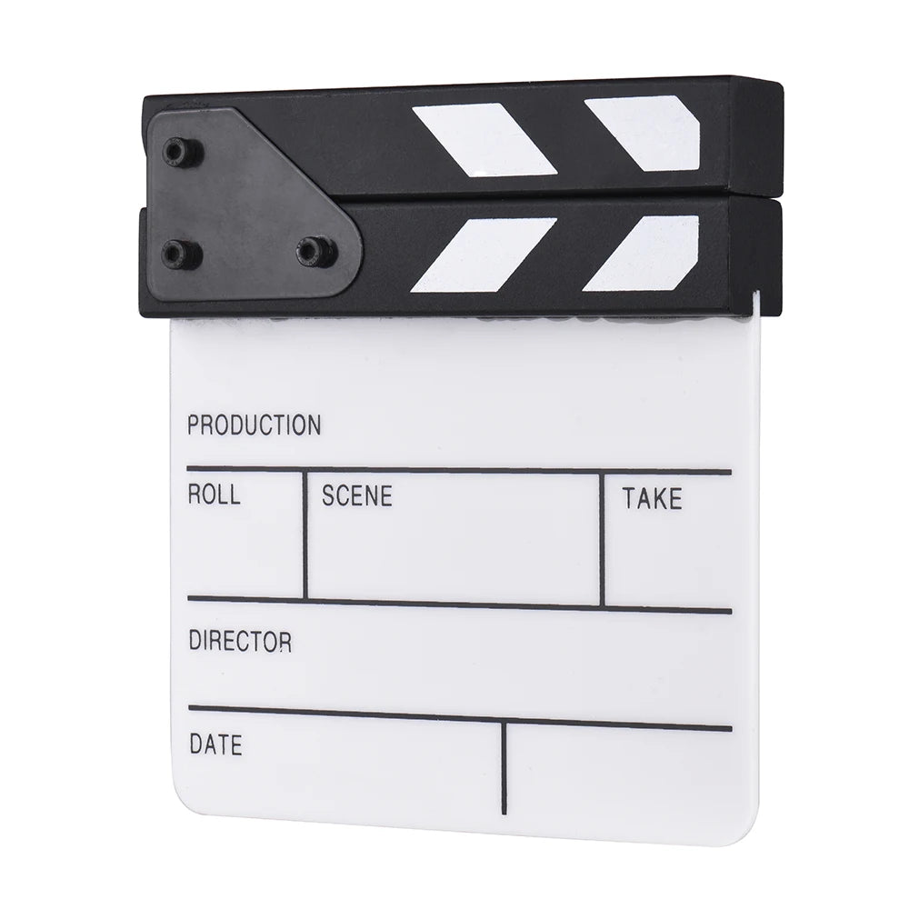 Andoer Compact Size Acrylic Clapboard Clapper Board Dry Erase Director TV Movie Film Cut Action Scene Clapper Board