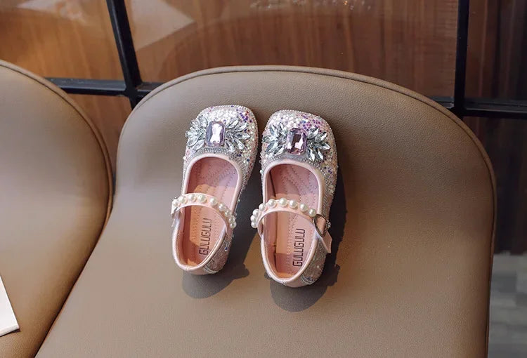 2025 New Fashionable Stylish Princess Crystal Shoes For Girls Children's Dance Kids Shoes Wholesale Medium