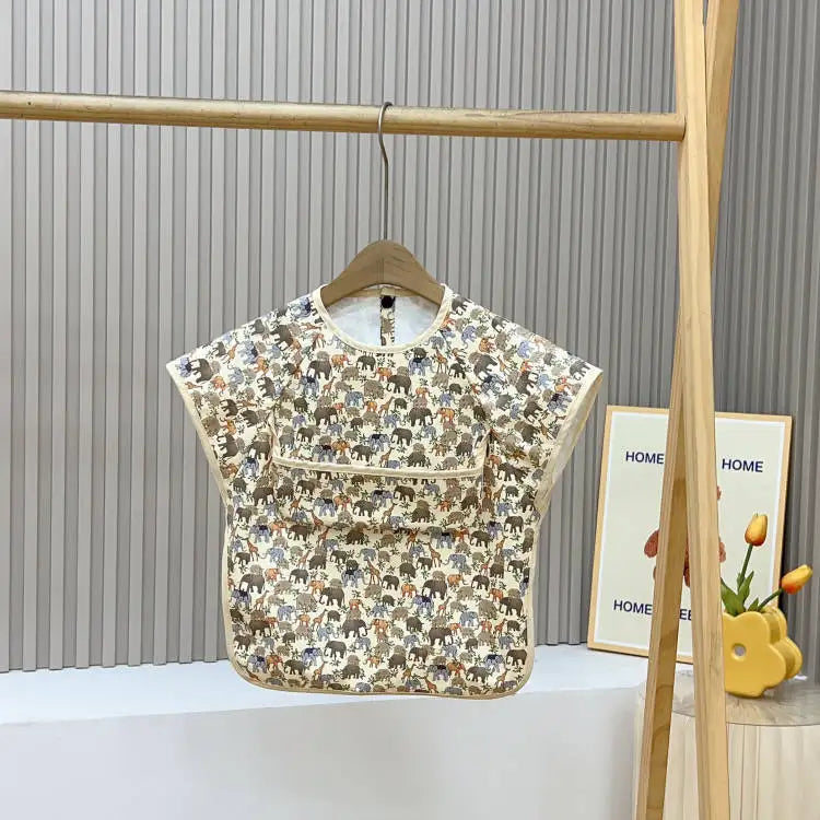Waterproof PU Infant Sleeveless Bib Baby Feeding Bib Kids Apron Bibs Newborn Burp Cloths for Children Painting Art Smock