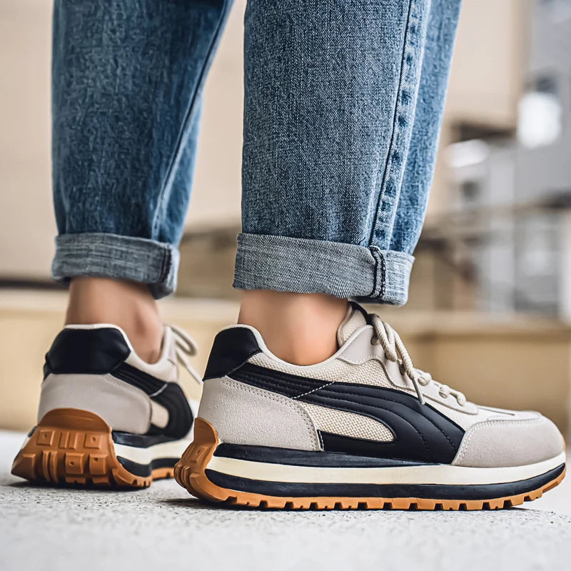 2025 Spring Men's Brand Sneaker Comfortable Platform Sports Shoes Men Non-Slip Breathable Running Shoes Man zapatillas de hombre