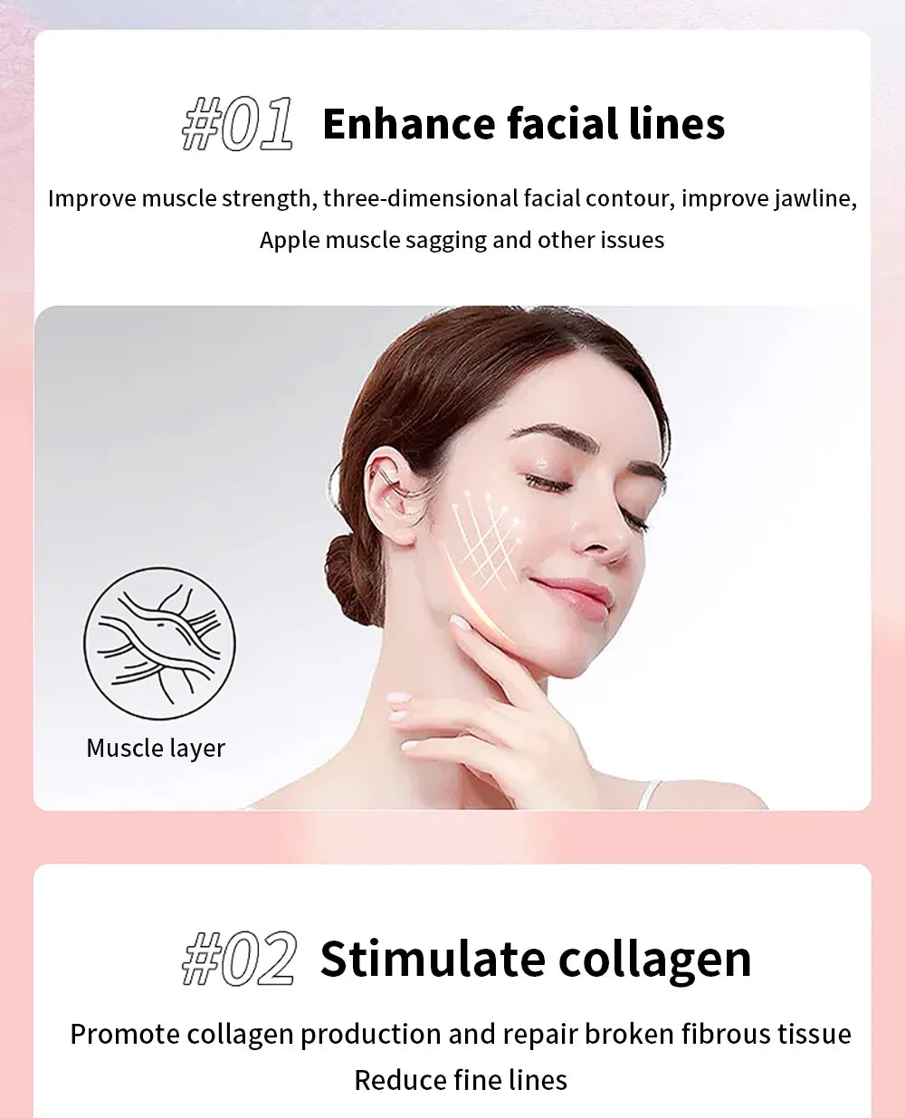 Microcurrent Face Lifting Roller Massager with Gel Anti-Wrinkle Skin Tightening Rejuvenation Product Slimming Facial Beauty Care