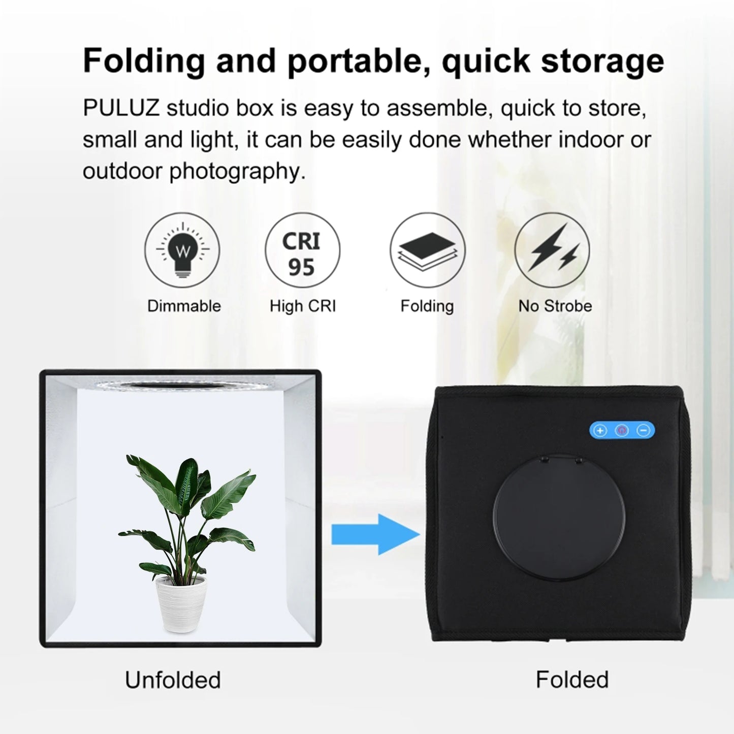 245mm Desktop Photo Studio Light Box Photography Adjustable Brightness Shooting Tent Kit With 96LED Lights 12 Colors Backdrops