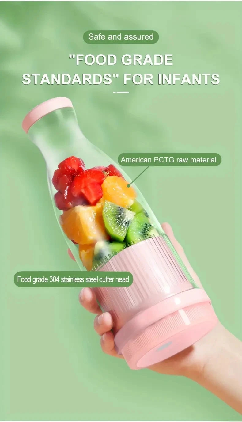 Electric Juicer Cup 6 Blades Blender Milkshake Machine USB Portable Fruit Milk Mixing Tool Mini Fresh Juice Blender Sport
