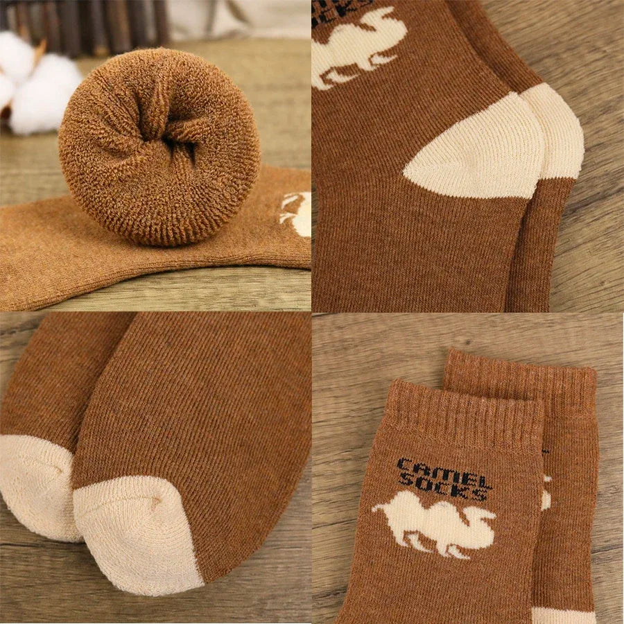 5 Pairs Men Winter Socks Thickened Fleece Terry  Casual Comfortable Calcetines Keep Warm High Quality Long Socks For Men