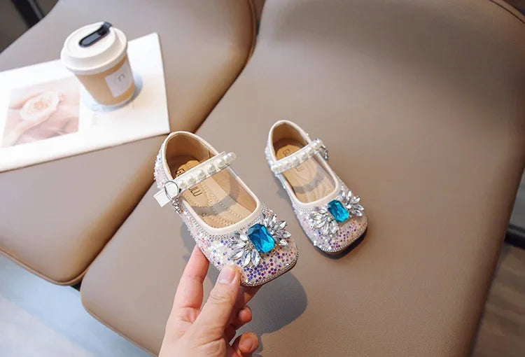 2025 New Fashionable Stylish Princess Crystal Shoes For Girls Children's Dance Kids Shoes Wholesale Medium