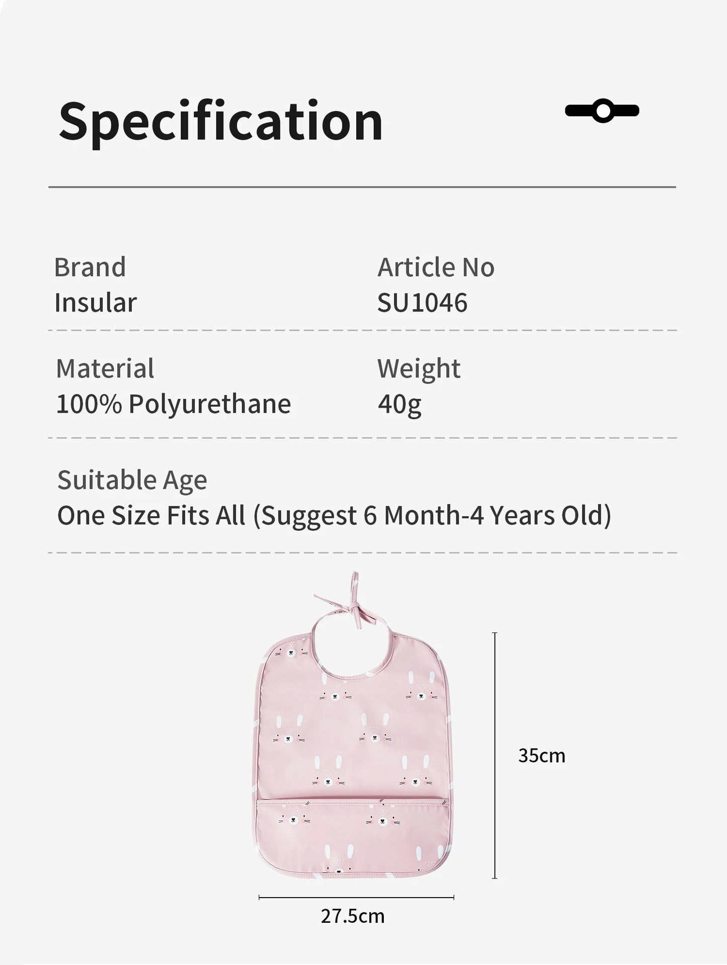INSULAR Baby's Bibs Sleeveless Adjustable Pinny Soft Waterproof PU Cloth Kids Painting Smock Child Eating Apron Danish Style