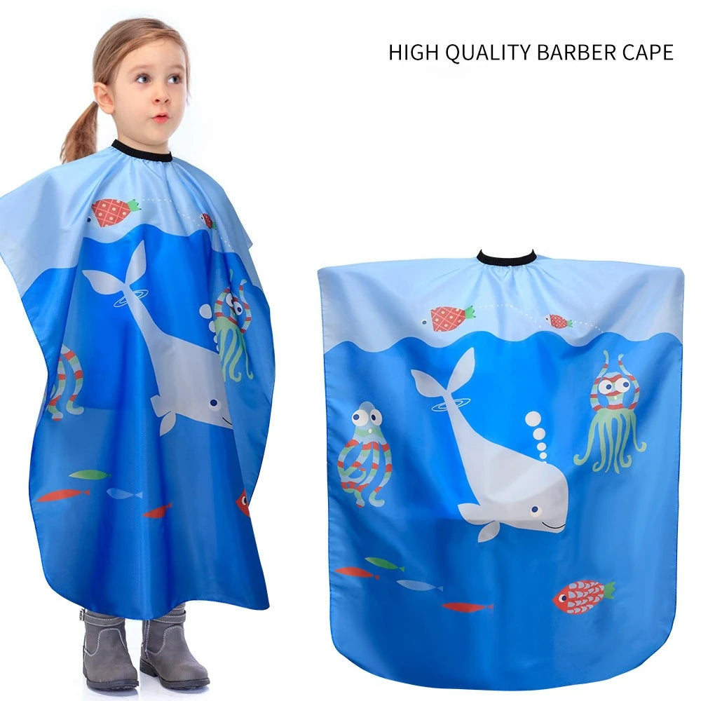 Kids Cartoon Pattern Haircut Styling Gown Salon Hairdressing Cape Barber Shop Household Child Hair Cut Cape Hairdresser Apron