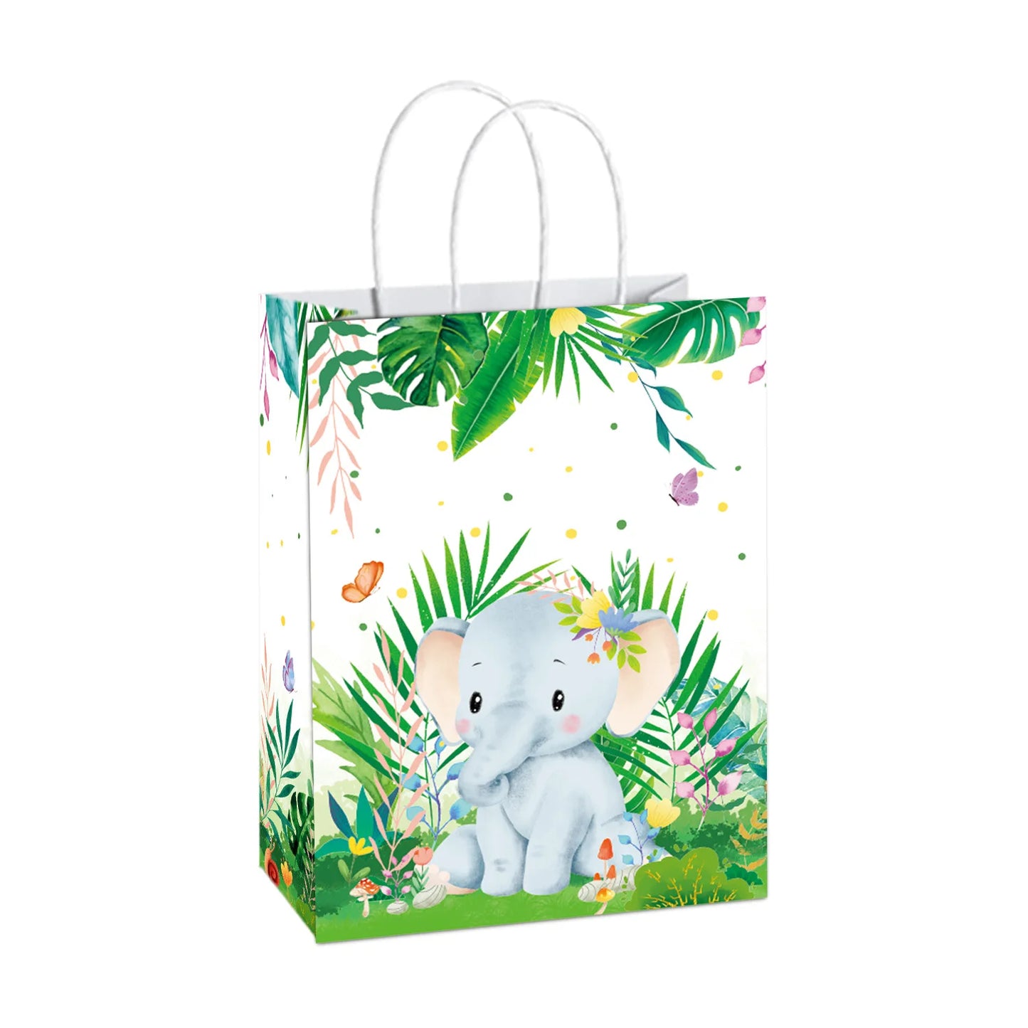 10-49pcs Cartoon Jungle Animals Gift Handbag Zebra Tiger Giraffe Fox Candy Package Jungle Theme Birthday Party Decor Supplies