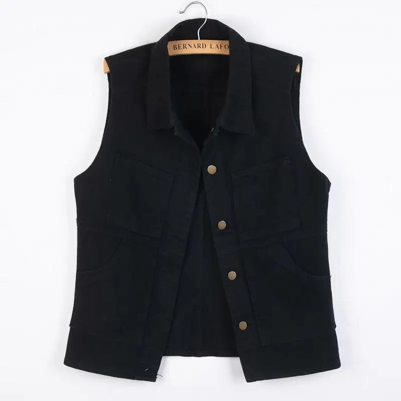 Middle length Denim Vest Women New Spring Autumn Slim Jeans Vest Jackets Female Casual Sleeveless Waistcoats Cowboy Coat Tops