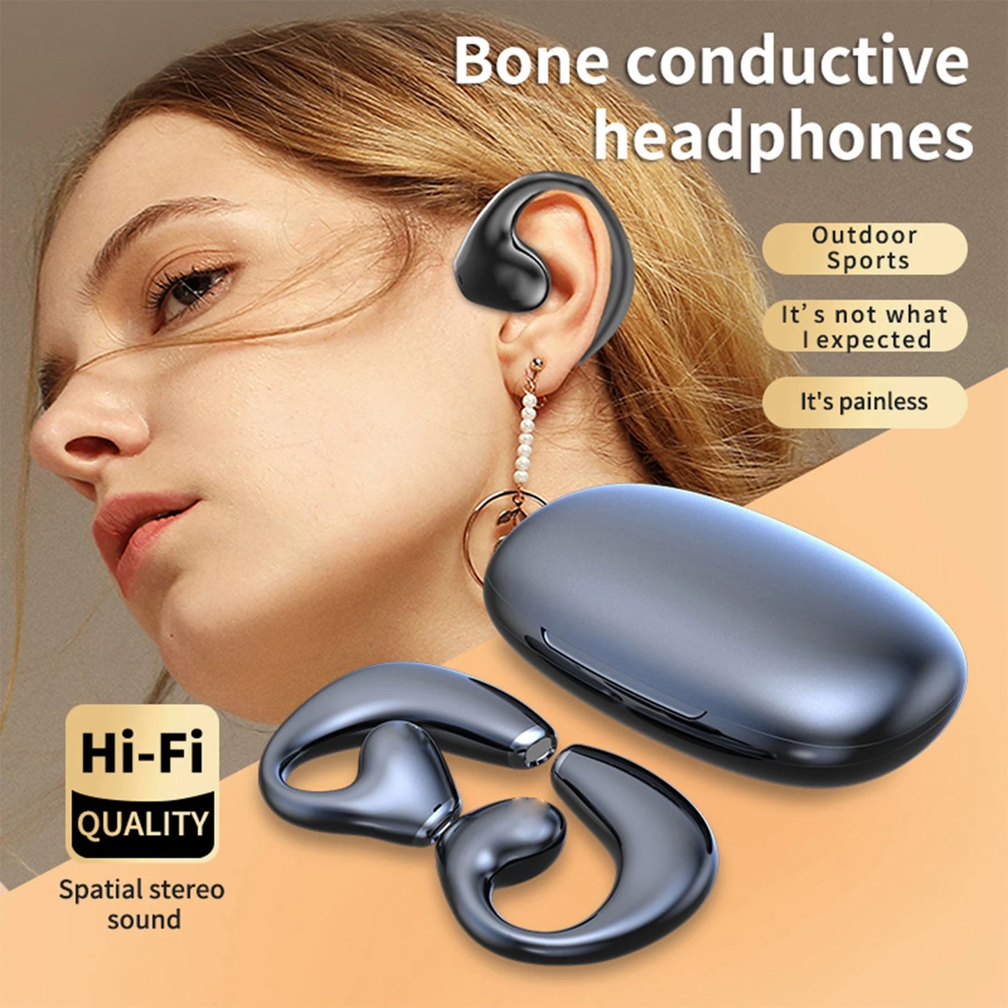 Bone Conduction BT Headset Wireless Gaming Sports Running Headset Earbuds Earhook Headset Bone Conduction Outdoor Sports Headset