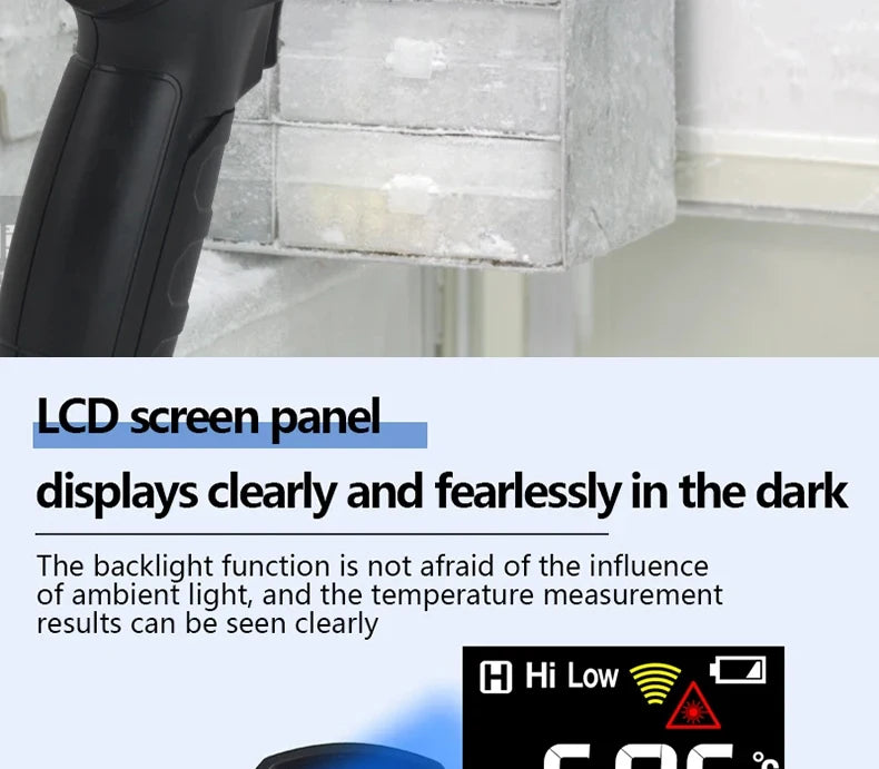 -50~800℃ Digital Thermometer Infrared Thermometers  Non-contact Pyrometer Kitchen Laser Temperature Meter Hygrometer Mestek