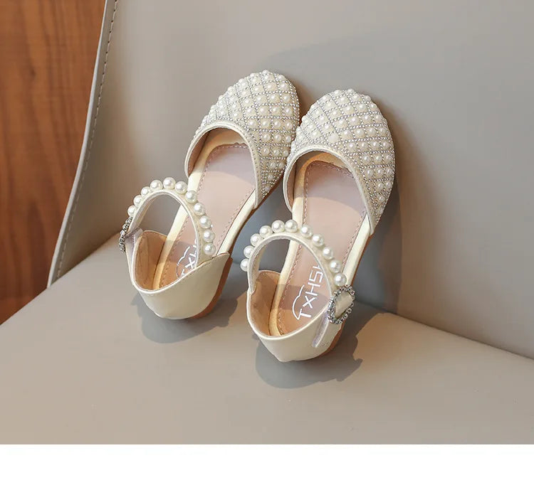 Girls LeatherShoesChildren's Crystal Shoes 2025Spring Summer New Little Girls Princess Shoes Fashion Shiny RhinestoneDance Shoes