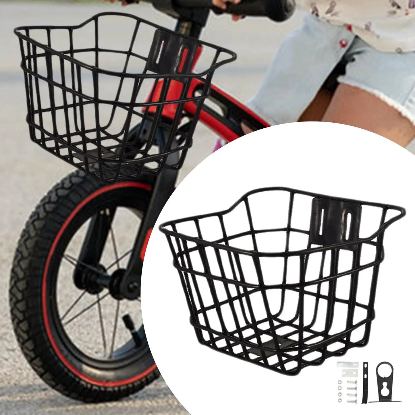 Kids Bike Basket Front Decoration Tricycle Basket Bicycle Accessories Handlebar Basket for Children Girls Boys Cycling Riding
