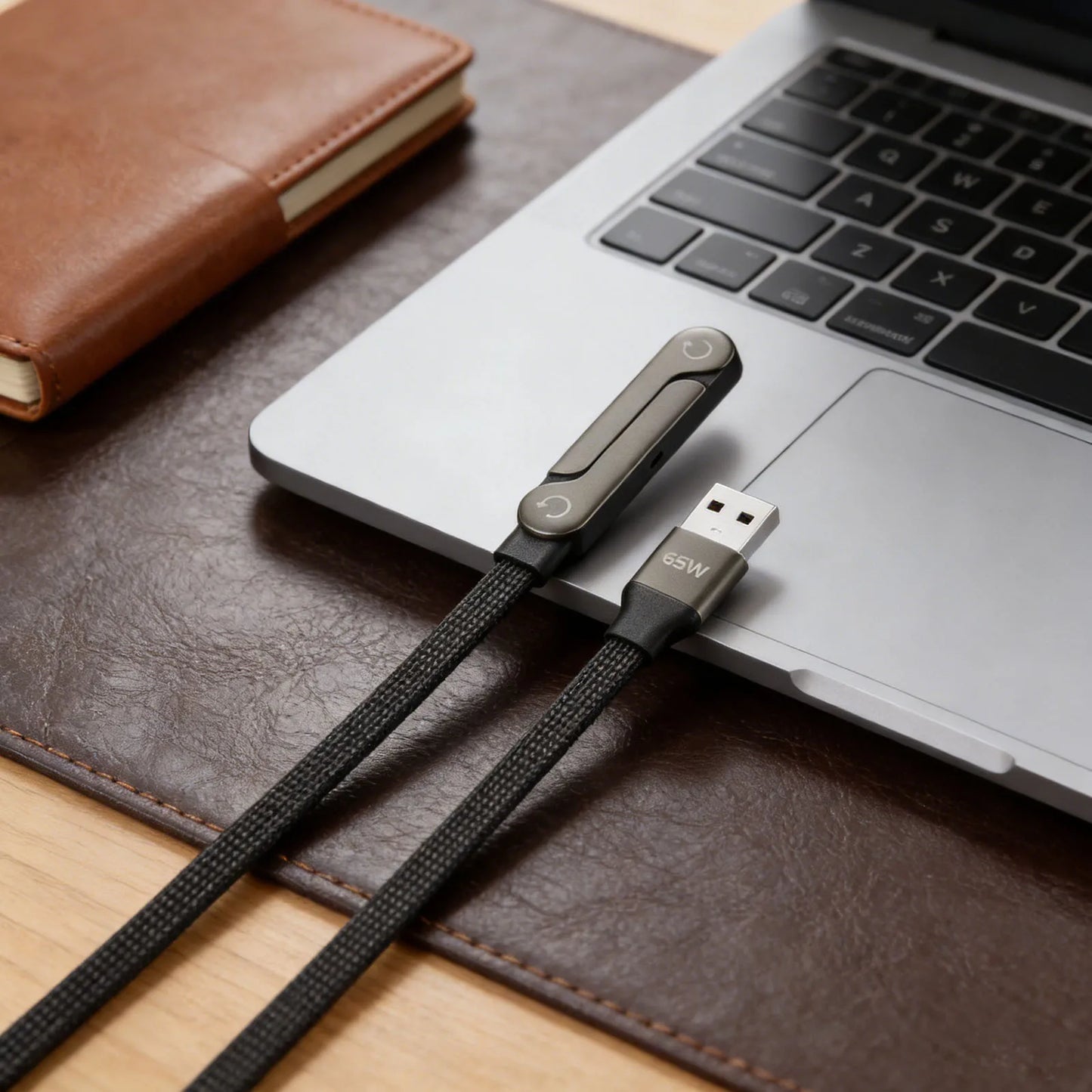 240W/65W Foldable Bracket Data Cable with Braided Cable Invisible Holder Charger Cable Fast Charging Cord for iPhone 17