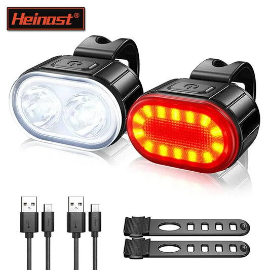Cycling Bicycle Front Rear Light Set Bike Defense Flashlight Stick MTB Waterproof Taillight LED Lantern Bicycle Accessories