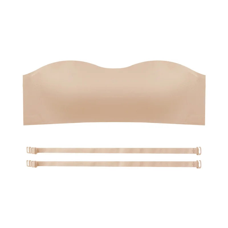 Seamless One-piece Tube Tops Women Removable Pads Intimates Basic Black/White/Skin Womens Strapless Bra Bandeau Sexy Lingerie