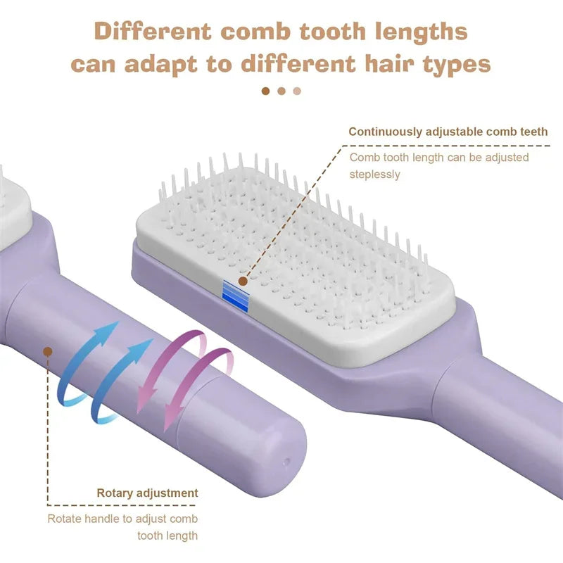 Automatic Cleaning Rotating Lifting Hair Comb Telescopic Massage Air Cushion Airbag Women's Anti-static Hair Comb