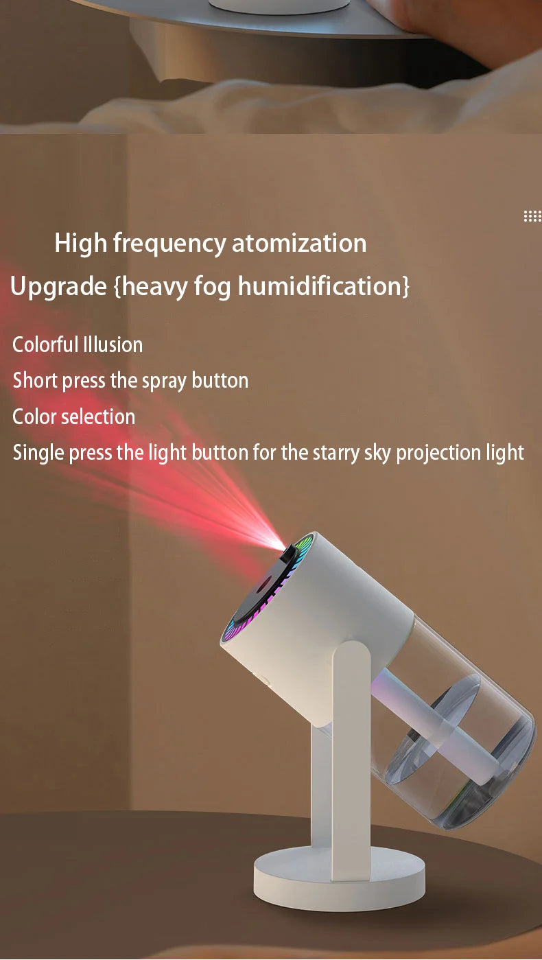 1PC 280ML Air Humidifier Colorful Atmosphere Light Mute Humidification Rotate Creative Colorful Cup Desktop Home Car Humidifier