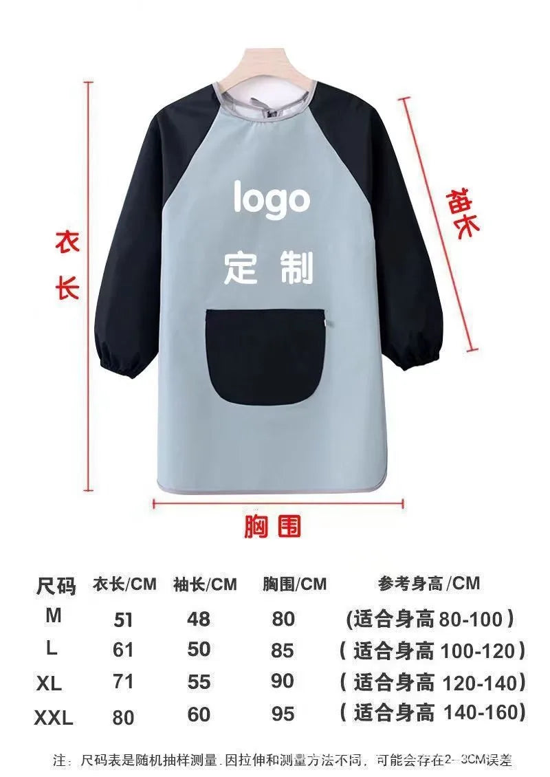 Kids Painting Apron Waterproof Art Smocks Child Girl Smocks for Painting Arts Aprons with Long Sleeve Uniform Xmas Birthday Gift