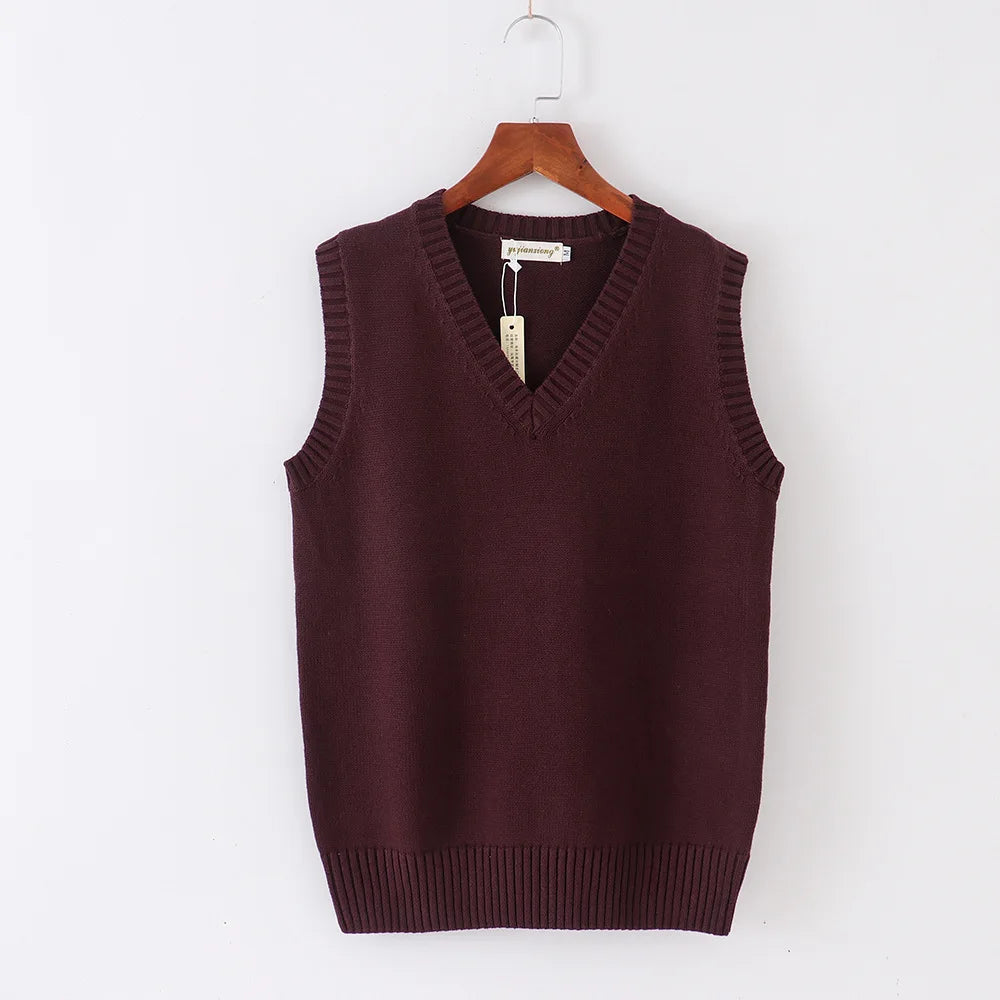 Japanese School JK Uniform Sweater Vest High School Uniform For Girls Boy Cosplay Halloween Winter Anime Vest cute Knitting Coat