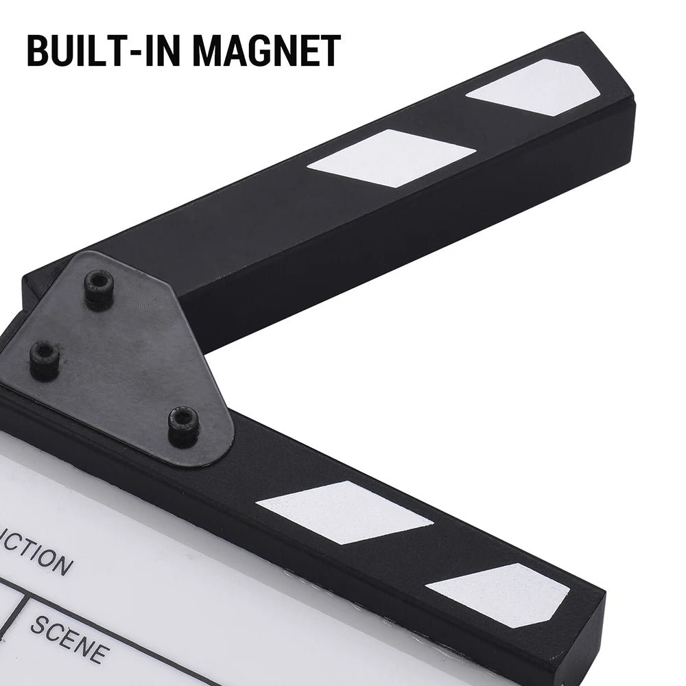 Andoer Compact Size Acrylic Clapboard Clapper Board Dry Erase Director TV Movie Film Cut Action Scene Clapper Board