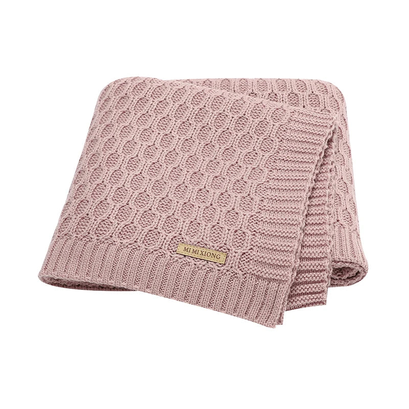 Baby Blankets Knitted Newborn Netural Breathable Month Swaddle Wrap Mat for Infant Boy Girl Crib Cellular Children 90*70cm Cover