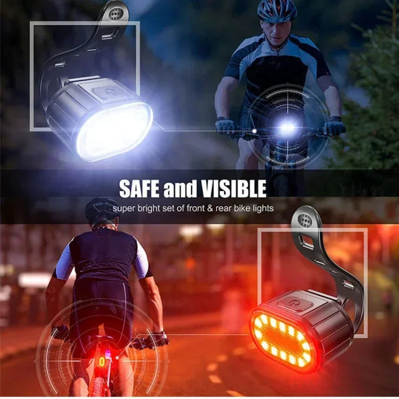 Cycling Bicycle Front Rear Light Set Bike Defense Flashlight Stick MTB Waterproof Taillight LED Lantern Bicycle Accessories