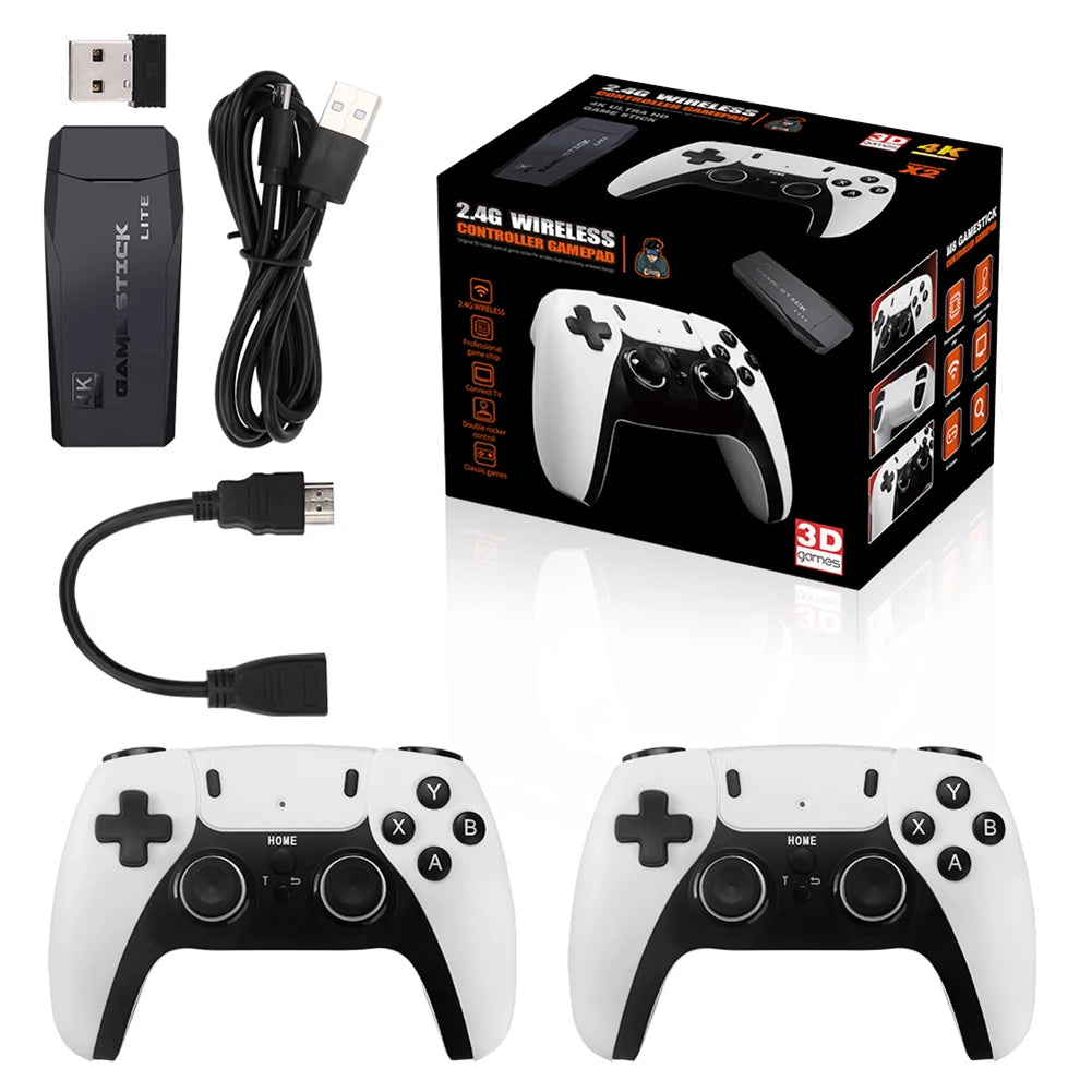 M8 PRO 4K Video Game Console Wireless Controller Gamepad Built-in 10000+ Games Handheld Game Player HD TV Game Stick for PS1 GBA